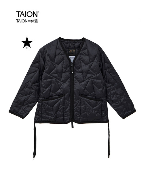 TAION(タイオン)の「【TAION】MILITARY STAR★ QUILTING JACKET(KIDS)(ダウンジャケット/コート・キッズ・ベージュ/オリーブ/ブラック・4/3/2)」の1枚目の写真