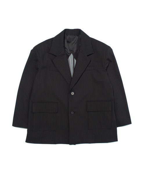 F/CE. （エフシーイー）の「F/CE. WATERPROOF POWER SHOULDER BLAZER / エフシーイー  ウォータープルーフ パワーショルダーブレザー（テーラードジャケット・メンズ・ストライプ/グレー/ブラック・SMALL/MEDIUM/LARGE）」の3枚目の写真