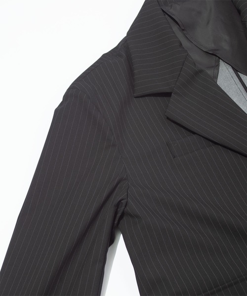 F/CE. （エフシーイー）の「F/CE. WATERPROOF POWER SHOULDER BLAZER / エフシーイー  ウォータープルーフ パワーショルダーブレザー（テーラードジャケット・メンズ・ストライプ/グレー/ブラック・SMALL/MEDIUM/LARGE）」の10枚目の写真