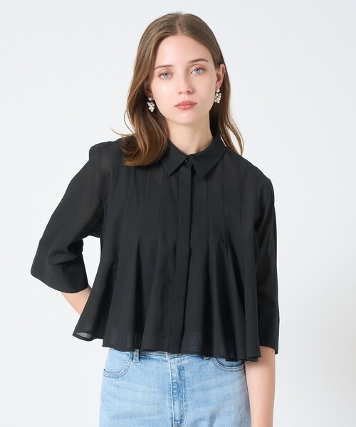 ANAYI（アナイ）の「ボイルタックシャツブラウス（シャツ/ブラウス・レディース・ホワイト/ライトブルー/ブラック・38/36）」の2枚目の写真