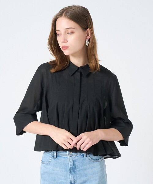 ANAYI（アナイ）の「ボイルタックシャツブラウス（シャツ/ブラウス・レディース・ホワイト/ライトブルー/ブラック・38/36）」の8枚目の写真