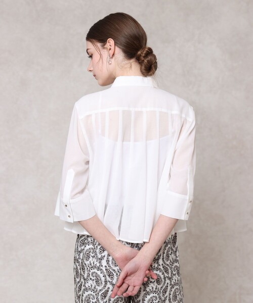 ANAYI（アナイ）の「ボイルタックシャツブラウス（シャツ/ブラウス・レディース・ホワイト/ライトブルー/ブラック・38/36）」の10枚目の写真