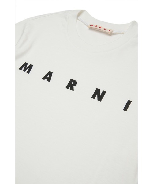 MARNI ホワイト Tシャツ ロゴ入り 半袖 キッズ 14Y キッズ Tシャツ MARNI KID（Tシャツ/カットソー）｜MARNI