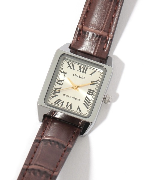 GLOBAL WORK(グローバルワーク)の「CASIO/スクエアローマ/一部店舗限定/495839(アナログ腕時計・レディース・ダークブラウン/ブラウン系その他7/ブラック・FREE)」の3枚目の写真