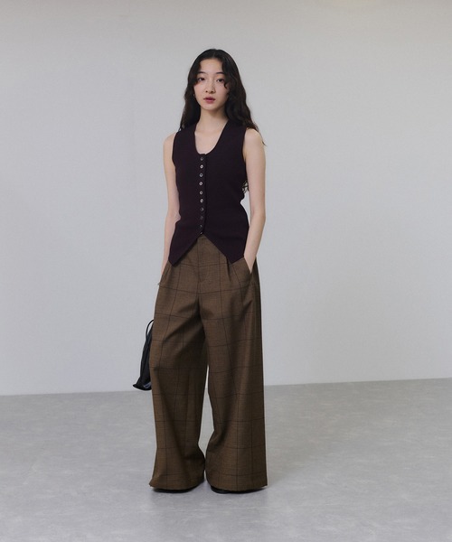 ADAM ET ROPE'(アダムエロペ)の「ツイストシームチェックワイドパンツ(その他パンツ・レディース・ブラウン系その他2・34/36/38)」の19枚目の写真