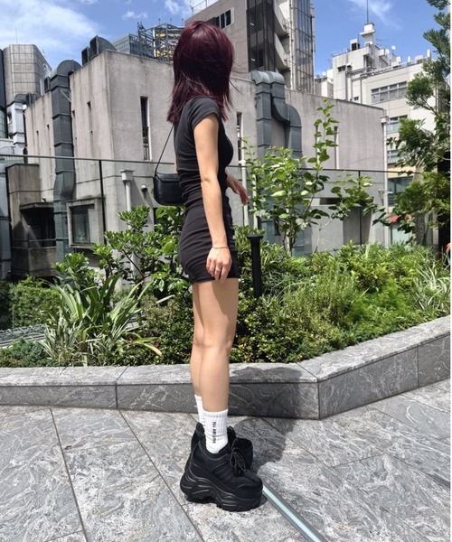 R&E（アールアンドイー）の「【R&E】＜2way＞厚底ラバーソールリボンチャーム付きニットコンビスニーカー（スニーカー・レディース・ホワイト/ブラック・S/M/L/LL）」の18枚目の写真