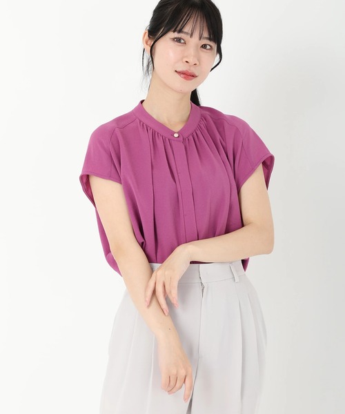 STRAWBERRY-FIELDS（ストロベリーフィールズ）の「２ＷＡＹジョーゼット＿ジョーゼットブラウス　シャツ・ブラウス（シャツ/ブラウス・レディース・ピンク系その他/ダークグレー/ライトグレー・2）」の3枚目の写真