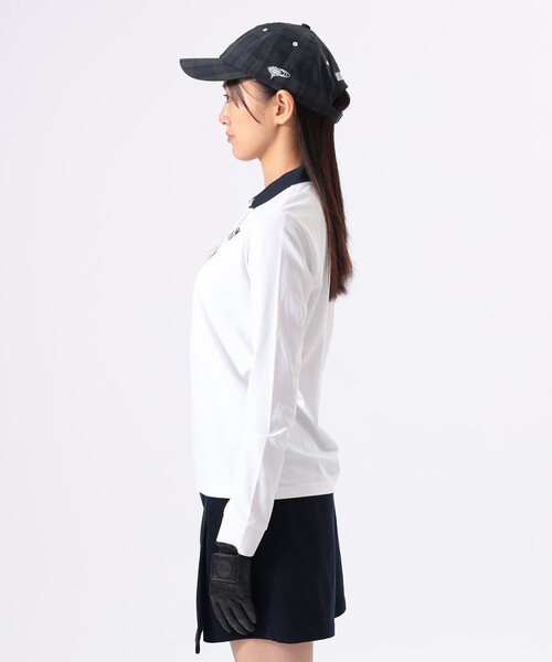 BEAMS GOLF(ビームスゴルフ)の「ORANGE LABEL / クレリック ロングスリーブ シャツ(吸水速乾・UVカット)(ポロシャツ・レディース・ホワイト/ブラック・SMALL/MEDIUM/LARGE)」の5枚目の写真
