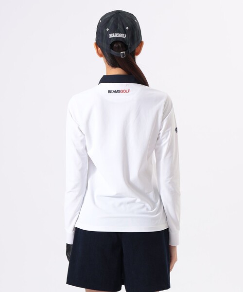 BEAMS GOLF(ビームスゴルフ)の「ORANGE LABEL / クレリック ロングスリーブ シャツ(吸水速乾・UVカット)(ポロシャツ・レディース・ホワイト/ブラック・SMALL/MEDIUM/LARGE)」の7枚目の写真