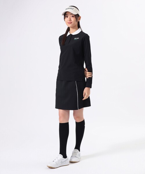 BEAMS GOLF(ビームスゴルフ)の「ORANGE LABEL / クレリック ロングスリーブ シャツ(吸水速乾・UVカット)(ポロシャツ・レディース・ホワイト/ブラック・SMALL/MEDIUM/LARGE)」の12枚目の写真