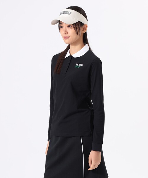BEAMS GOLF(ビームスゴルフ)の「ORANGE LABEL / クレリック ロングスリーブ シャツ(吸水速乾・UVカット)(ポロシャツ・レディース・ホワイト/ブラック・SMALL/MEDIUM/LARGE)」の15枚目の写真