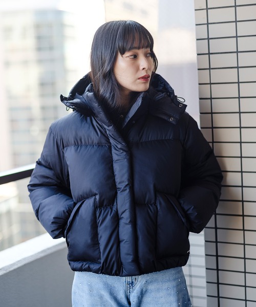  ダウン ベーシックタフタ ロングダウンコート/撥水加工(ダウンジャケット