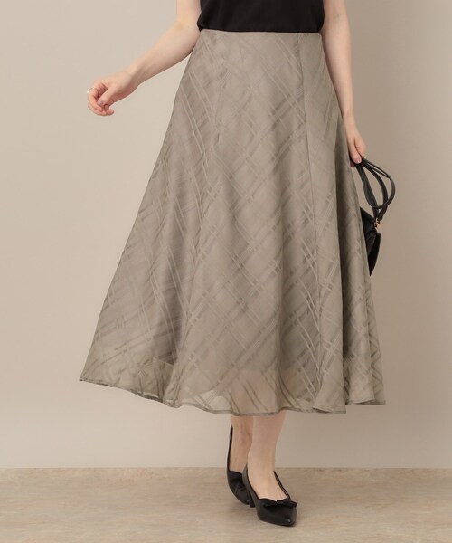 最終お値下げ！ebure シアーチェックオーガンジープリーツスカート　38 最終お値下げ！ebure シアーチェックオーガンジープリーツ