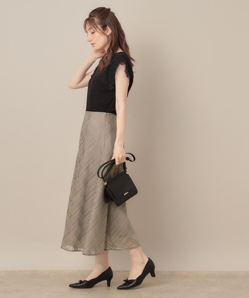 最終お値下げ！ebure シアーチェックオーガンジープリーツスカート　38 美品 ebure エブール 22ss シアーチェックオーガンジープリーツ