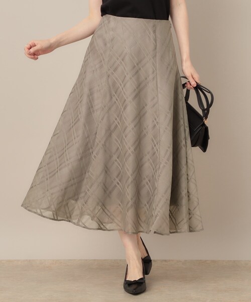美品 ebure シアーチェックオーガンジー プリーツ スカート 97900円 美品 ebure シアーチェックオーガンジー プリーツ スカート