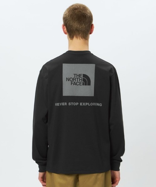 THE NORTH FACE(ザノースフェイス)の「THE NORTH FACE L/S Back Square Logo Tee ロングスリーブバックスクエアロゴティー メンズ 長袖Tシャツ(Tシャツ/カットソー・メンズ・ホワイト系その他/ブラック系その他/ブラック×ホワイト・MEDIUM/SMALL/LARGE/X-LARGE/X-SMALL)」の6枚目の写真