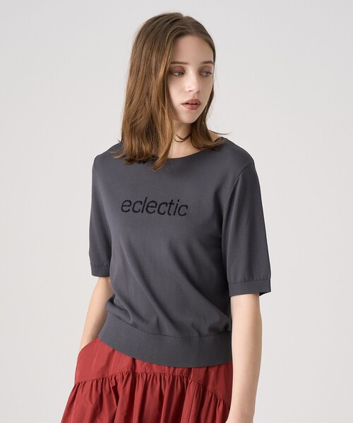 ANAYI(アナイ)の「ECLECTIC ロゴプルオーバー(ニット/セーター・レディース・チャコールグレー/オフホワイト/ピンク・38/36)」の12枚目の写真