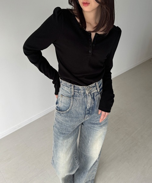 junoah(ジュノア)の「前後2way長袖パフスリーブカットソー(Tシャツ/カットソー・レディース・グレー/アイボリー/ブラック・LARGE/MEDIUM/SMALL)」の18枚目の写真