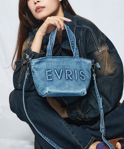 EVRIS(エヴリス)の「【EVRIS/エブリス】ロゴエンボス ミニトートバッグ(トートバッグ・レディース・ブラック/ワンウォッシュ・FREE)」の2枚目の写真