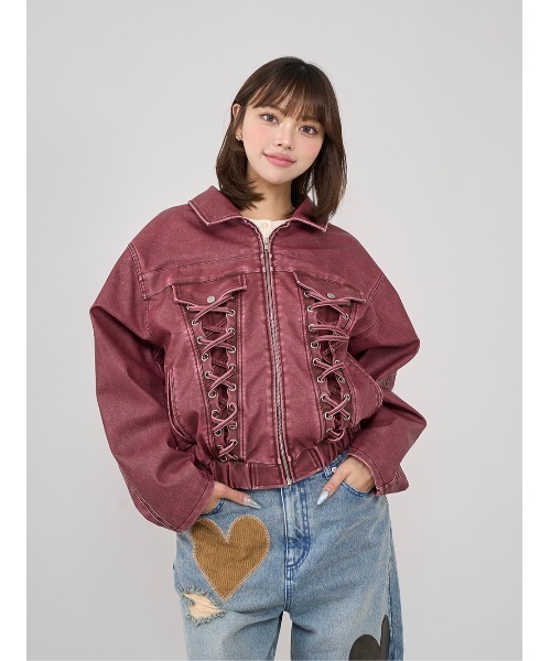 ラインレザーオーバージャケット（その他アウター）｜Darich