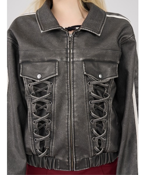 ラインレザーオーバージャケット（その他アウター）｜Darich