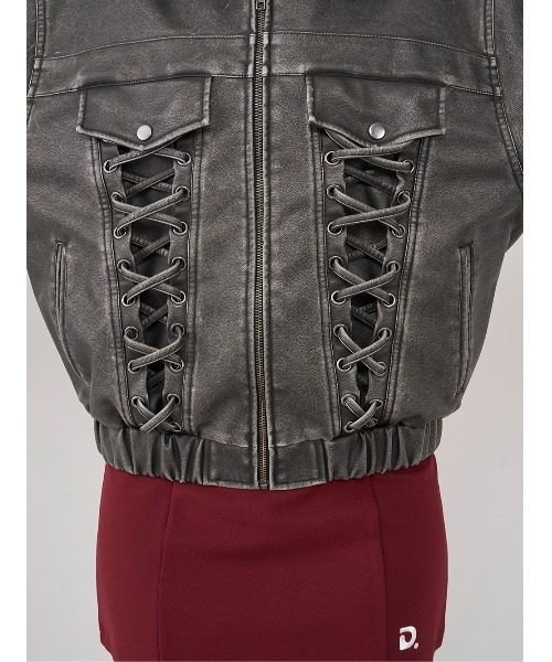 ラインレザーオーバージャケット（その他アウター）｜Darich