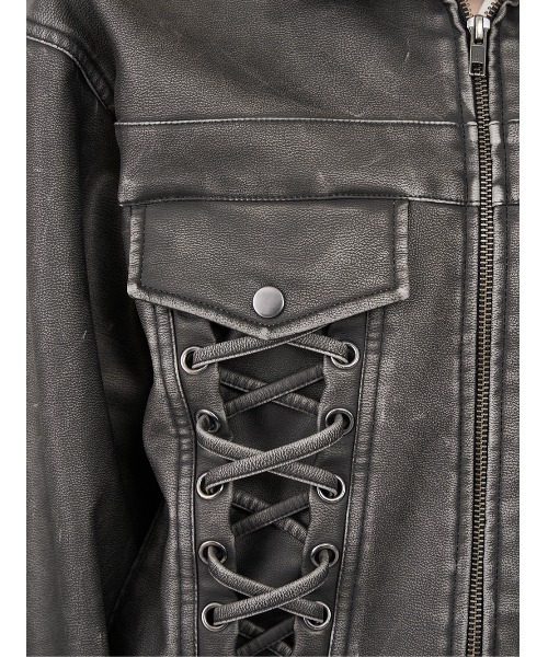 ラインレザーオーバージャケット（その他アウター）｜Darich
