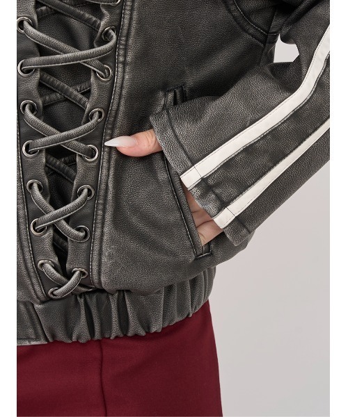 セール】ラインレザーオーバージャケット（その他アウター）｜Darich