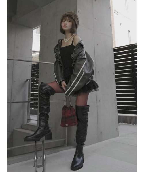 ラインレザーオーバージャケット（その他アウター）｜Darich