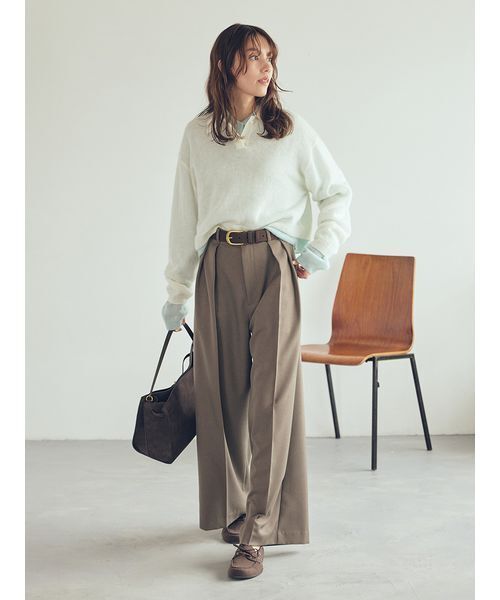 ウエストベルトタックワイドパンツ（その他パンツ）｜Mila Owen（ミラ  