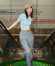 ウエストベルトタックワイドパンツ