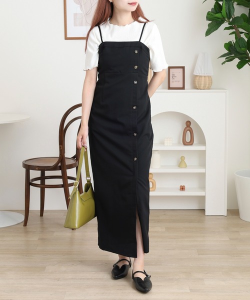 FUNALIVE(ファンアライブ)の「ラップ風Iラインキャミワンピース(ワンピース・レディース・グレー/ブラック・M)」の20枚目の写真