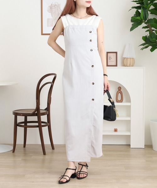 FUNALIVE(ファンアライブ)の「ラップ風Iラインキャミワンピース(ワンピース・レディース・グレー/ブラック・M)」の5枚目の写真