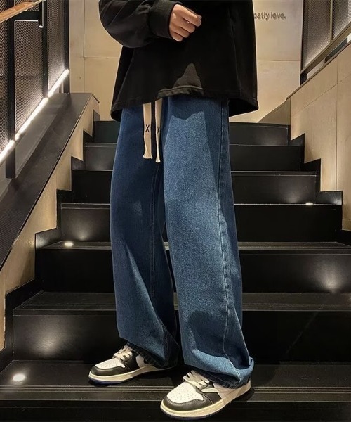 SHEPP（シープ）の「【25年秋冬新作】ルーズシルエットデニムパンツ（デニムパンツ・メンズ・ライトブルー/ブラック/ブルー/チャコール・M/L）」の9枚目の写真