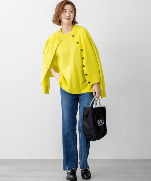 見上愛さん着用/STORY掲載】ピュアカシミヤ クルーネック カーディガン