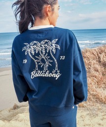 BILLABONG レディース TRIPLE PALMS SWEAT CREW トレーナー 【2025年秋冬モデル】/ビラボンセットアップ対応調温機能パイピングプルオーバースウェットトレーナー