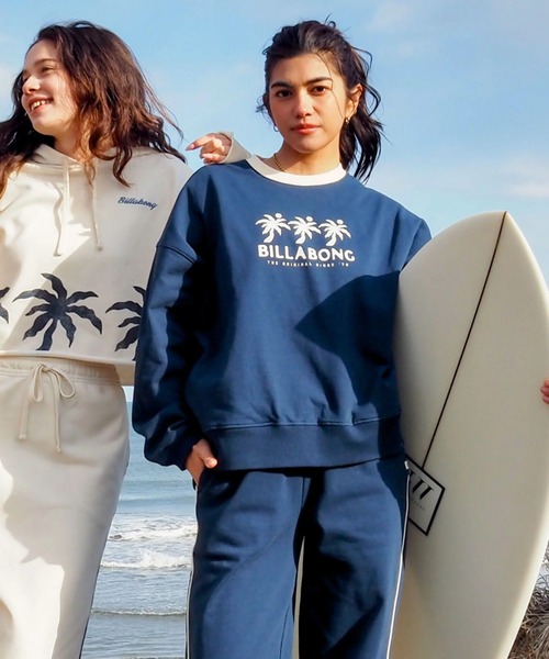 BILLABONG(ビラボン)の「BILLABONG レディース TRIPLE PALMS SWEAT CREW トレーナー 【2025年秋冬モデル】/ビラボンセットアップ対応調温機能パイピングプルオーバースウェットトレーナー(スウェット・レディース・ネイビー/アイボリー・MEDIUM/LARGE)」の15枚目の写真