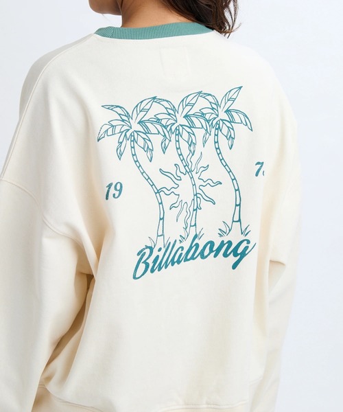 BILLABONG(ビラボン)の「BILLABONG レディース TRIPLE PALMS SWEAT CREW トレーナー 【2025年秋冬モデル】/ビラボンセットアップ対応調温機能パイピングプルオーバースウェットトレーナー(スウェット・レディース・ネイビー/アイボリー・MEDIUM/LARGE)」の6枚目の写真