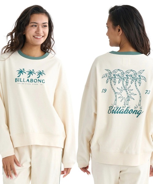 BILLABONG(ビラボン)の「BILLABONG レディース TRIPLE PALMS SWEAT CREW トレーナー 【2025年秋冬モデル】/ビラボンセットアップ対応調温機能パイピングプルオーバースウェットトレーナー(スウェット・レディース・ネイビー/アイボリー・MEDIUM/LARGE)」の10枚目の写真