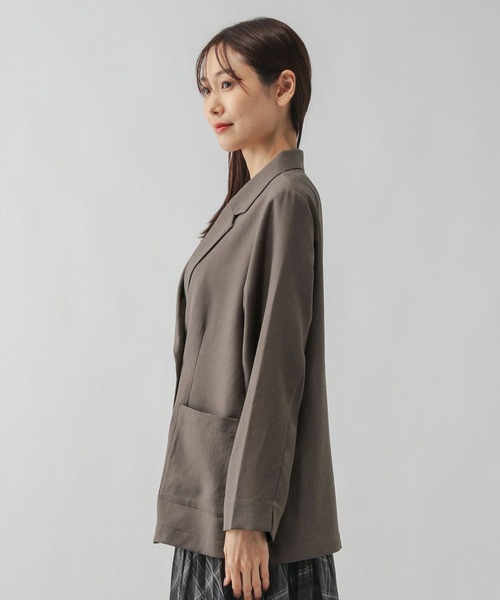 GLOBAL WORK（グローバルワーク）の「セミシアーダブルジャケット/580889（テーラードジャケット・レディース・ブラウン/モカ/ブラック・MEDIUM/LARGE）」の17枚目の写真