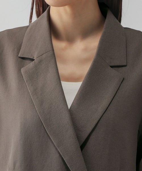 GLOBAL WORK（グローバルワーク）の「セミシアーダブルジャケット/580889（テーラードジャケット・レディース・ブラウン/モカ/ブラック・MEDIUM/LARGE）」の19枚目の写真