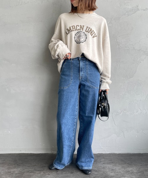 SOMETHING（サムシング）の「[SOMETHING/サムシング] LISA レースアップ ワイドデニム（デニムパンツ・レディース・インディゴブルー/ライトインディゴブルー/ブラック・S/M/XS/L）」の5枚目の写真