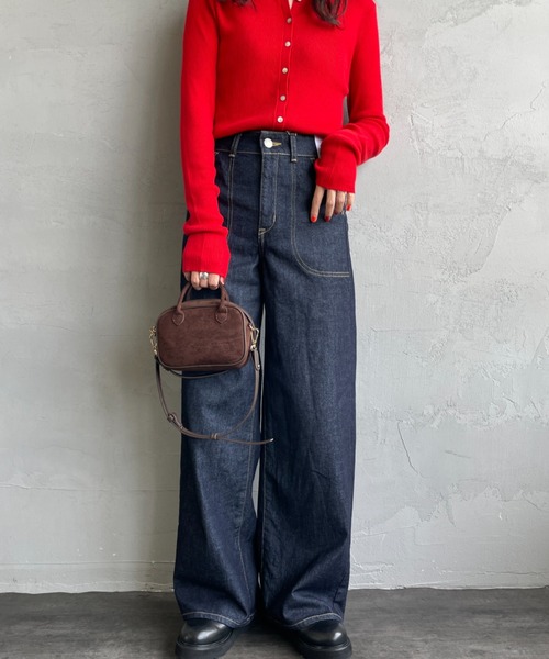 SOMETHING（サムシング）の「[SOMETHING/サムシング] LISA レースアップ ワイドデニム（デニムパンツ・レディース・インディゴブルー/ライトインディゴブルー/ブラック・S/M/XS/L）」の8枚目の写真