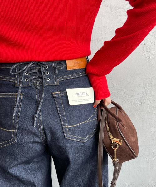 SOMETHING（サムシング）の「[SOMETHING/サムシング] LISA レースアップ ワイドデニム（デニムパンツ・レディース・インディゴブルー/ライトインディゴブルー/ブラック・S/M/XS/L）」の16枚目の写真