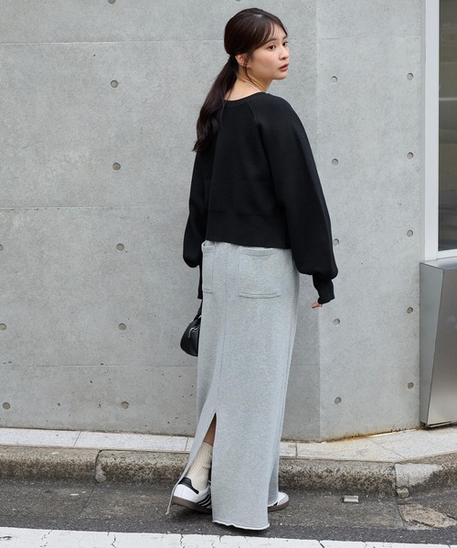 MONO-MART（モノマート）の「前後2WAY｜ダブルジップ ショートカーデ（スウェットライク）（カーディガン/ボレロ・レディース・杢グレー/アイボリー/ブラック/ネイビー/ピンク/レッド/ブラウン/モカ/ダークグレー・FREE）」の16枚目の写真