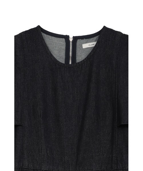 CLANE(クラネ)の「SQUARE SLEEVE DENIM ALL IN ONE(つなぎ/オールインワン・レディース・インディゴブルー/ブラック・0/1/2)」の12枚目の写真