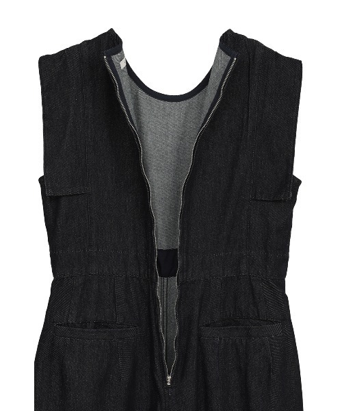 SQUARE SLEEVE DENIM ALL IN ONE（つなぎ/オールインワン）｜CLANE