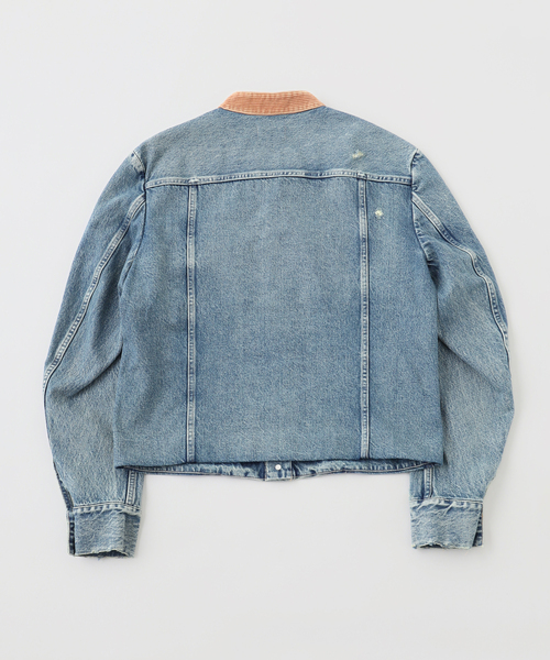 TANAKA（タナカ）の「TANAKA / タナカ NO COLLAR TRUCKER JACKET（デニムジャケット・メンズ・ブルー系その他・MEDIUM/LARGE）」の2枚目の写真