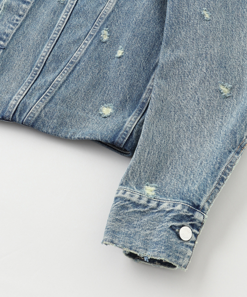 TANAKA（タナカ）の「TANAKA / タナカ NO COLLAR TRUCKER JACKET（デニムジャケット・メンズ・ブルー系その他・MEDIUM/LARGE）」の4枚目の写真