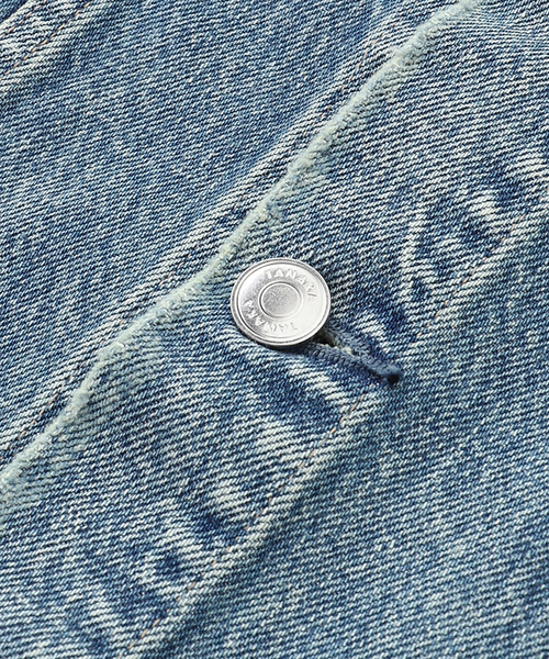 TANAKA（タナカ）の「TANAKA / タナカ NO COLLAR TRUCKER JACKET（デニムジャケット・メンズ・ブルー系その他・MEDIUM/LARGE）」の5枚目の写真
